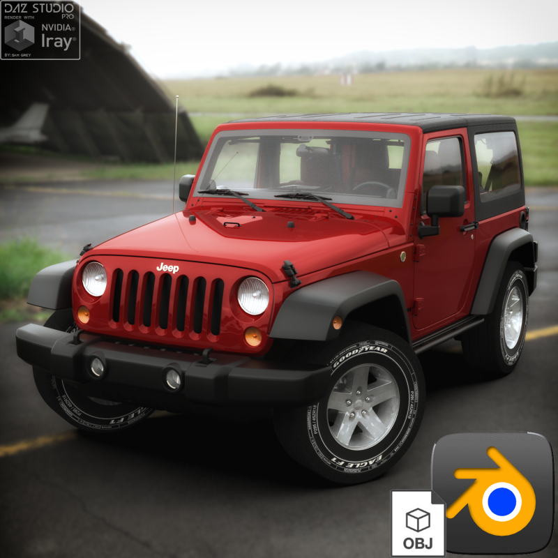 Jeep Wrangler 2012 3D Model .c4d .max .obj .3ds .fbx .stl .blend 