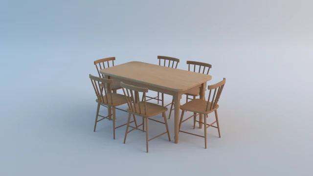 Yemek Masası Takımı 3D Model .c4d .max .obj .3ds .fbx .stl .blend 