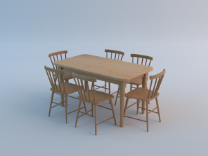 Dining Table Set 3D Model
