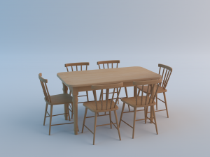Dining Table Set 3D Model