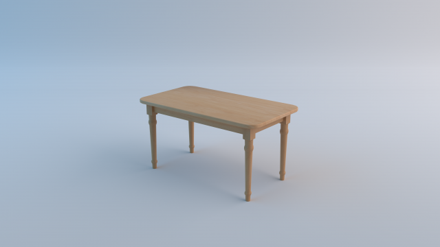 Dinner table 3D Model .c4d .max .obj .3ds .fbx .stl .blend 