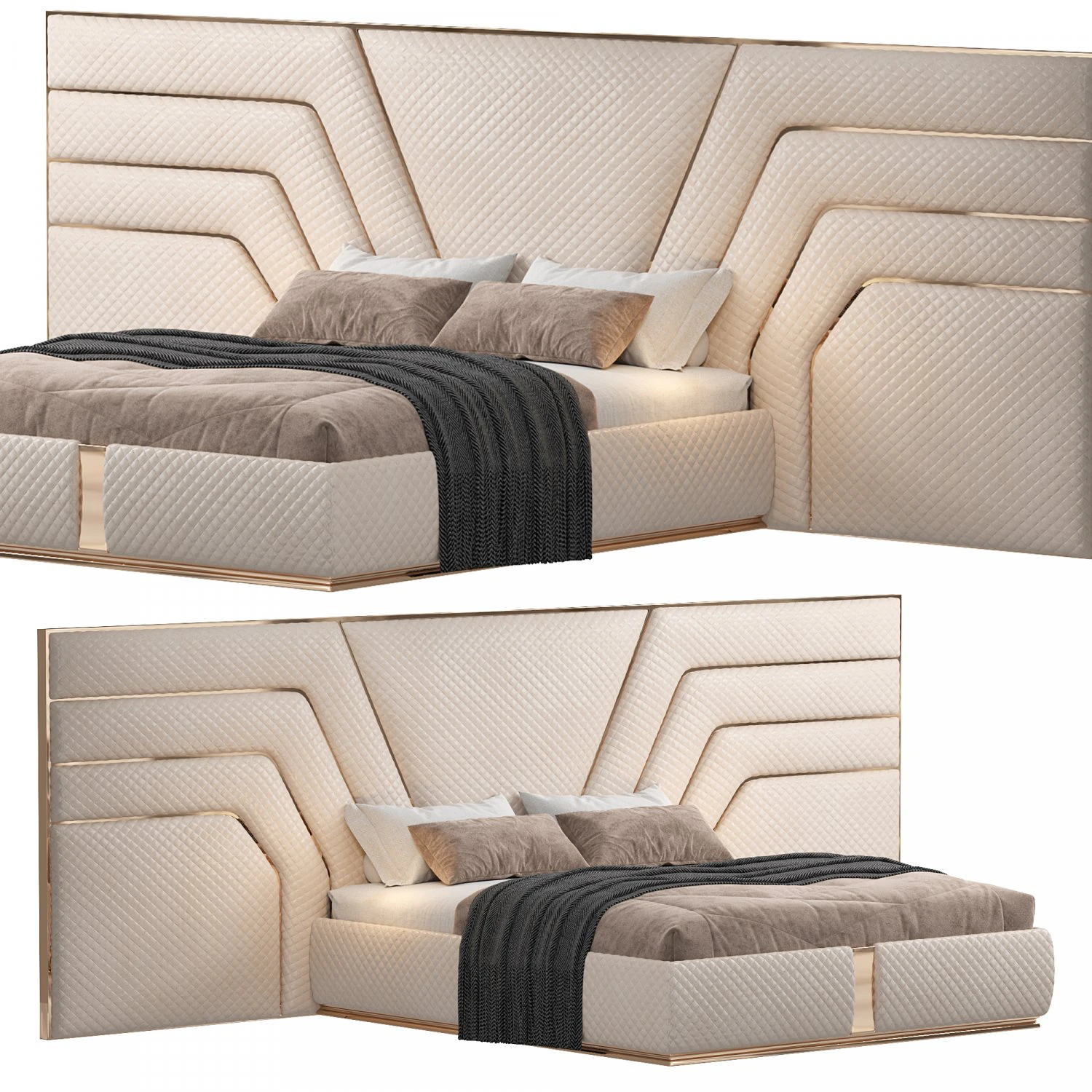 AUGUST BABYLON BED 3D Model .c4d .max .obj .3ds .fbx .stl .blend 