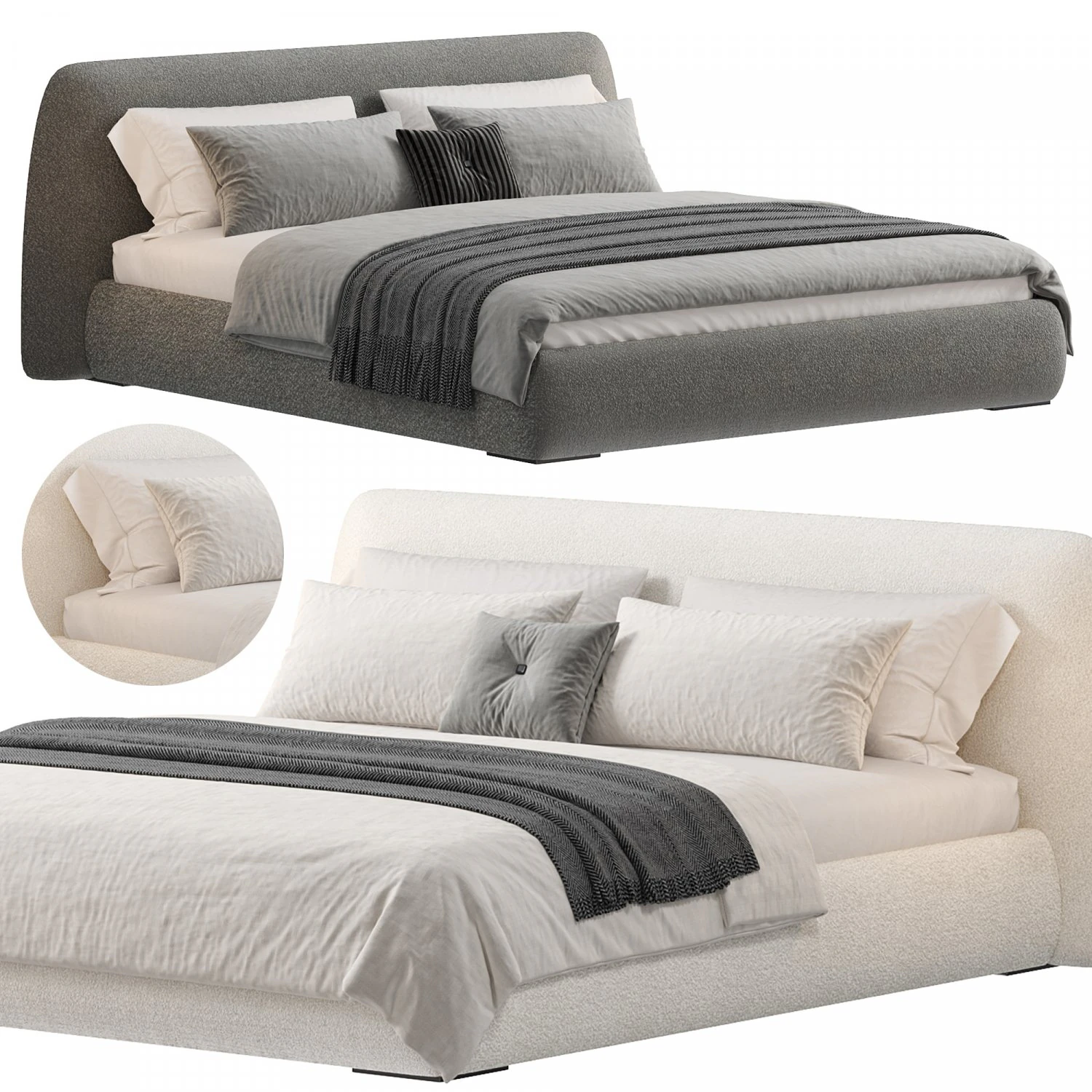 Bed Boca Slimbed 3D Model .c4d .max .obj .3ds .fbx .stl .blend