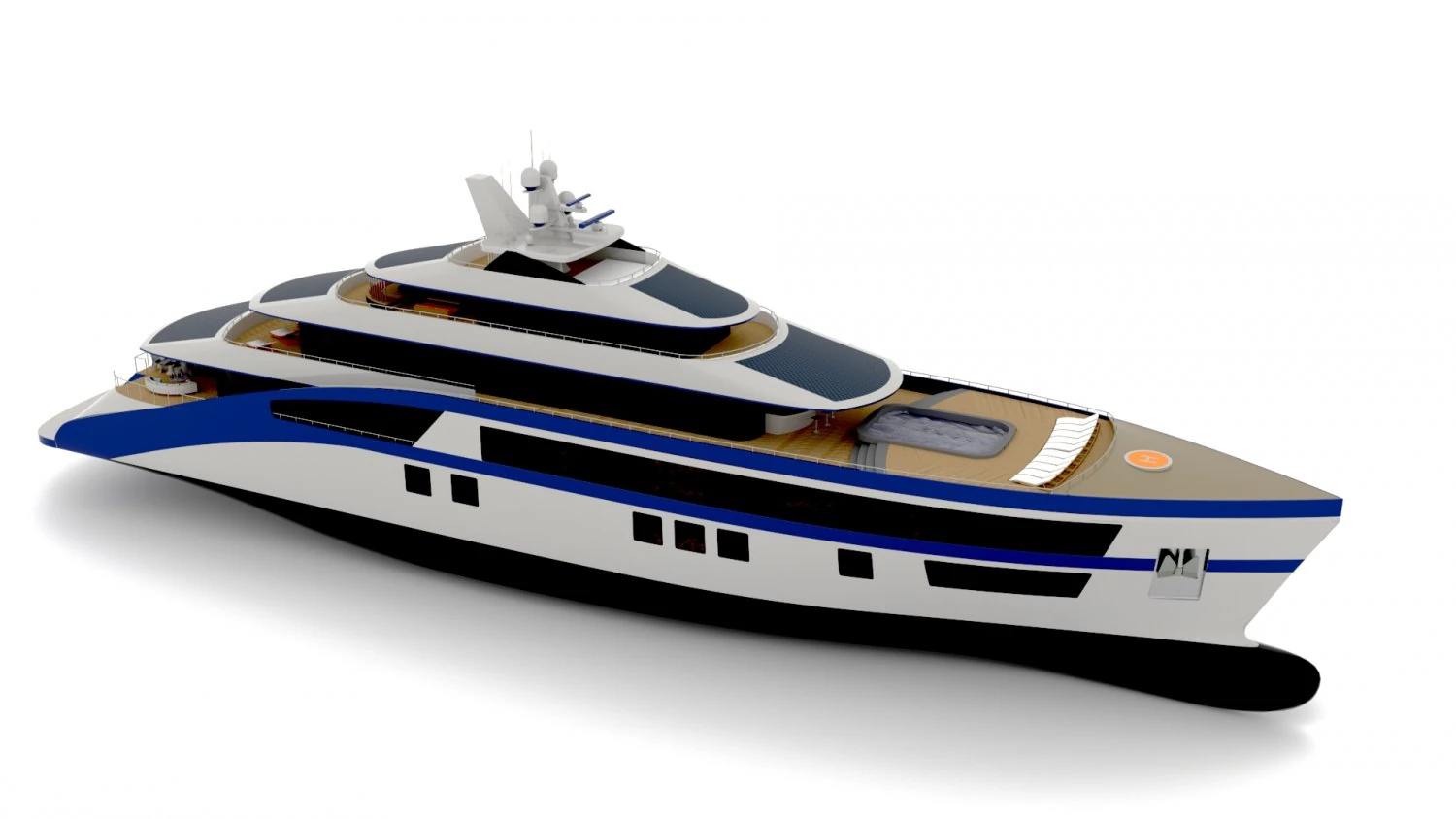 Mega Yacht Infinix 3D Model .c4d .max .obj .3ds .fbx .stl .blend 