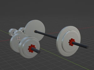 Fitness barbell 3D Model