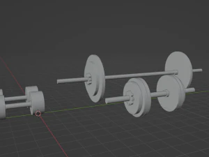 Fitness barbell 3D Model