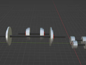 Fitness barbell 3D Model