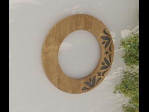Wooden wall panel engraving 3D Model