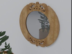 Wooden wall mirror carving 3D 模型