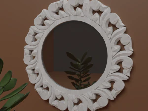 Ahşap duvar aynası oyma 3D Model