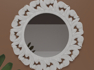 Wooden wall mirror carving 3D 模型