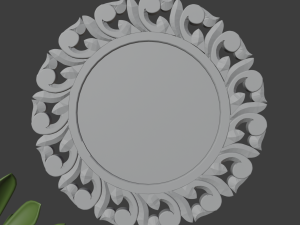 Wooden wall mirror carving 3D 模型
