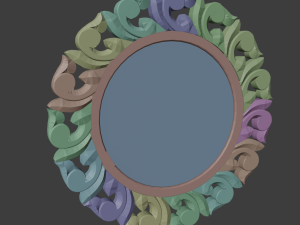 Wooden wall mirror carving 3D 模型