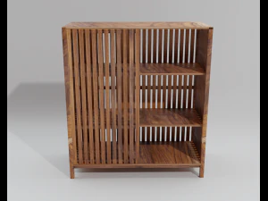 Wooden modular shelf 3D Model