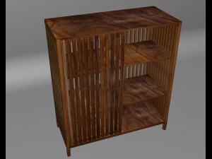 Wooden modular shelf 3D Model