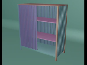 Wooden modular shelf 3D Model