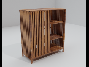 Wooden modular shelf 3D Modell