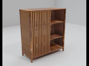 Wooden modular shelf 3D Model