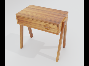 Wooden Nightstand side table 3D Model