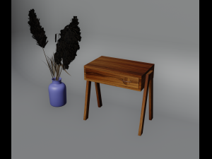 Wooden Nightstand side table 3Dモデル
