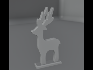 Christmas Reindeer wood and marble Modèle 3D