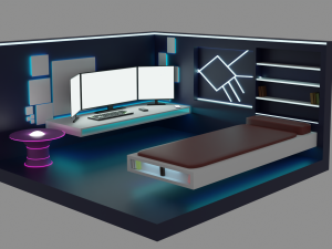 Gamers bedroom Model 3D