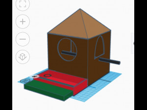 Bird house with hanging feeder 3D Print Model