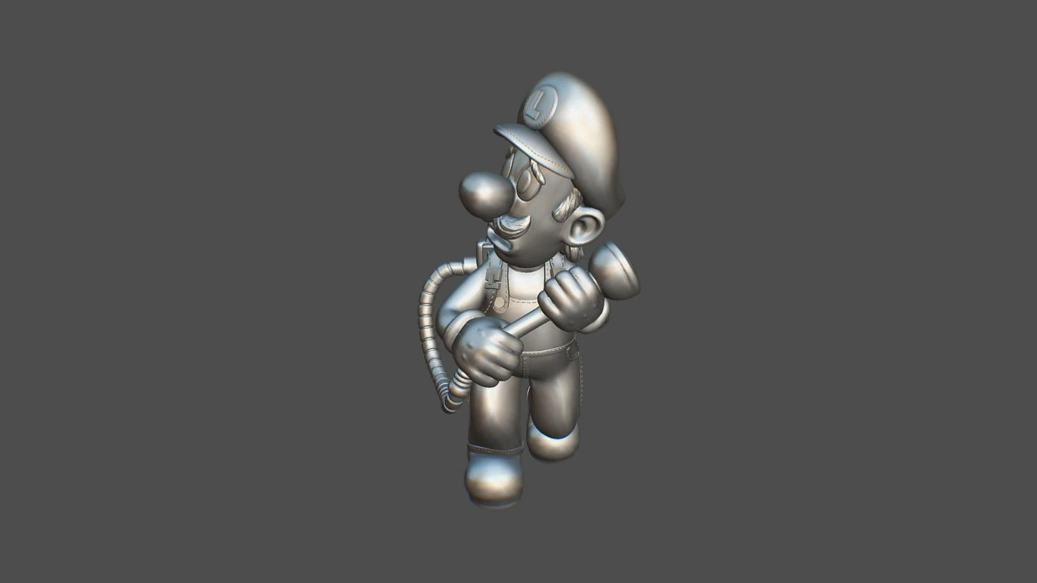 Luigi in mansion 3D Model .c4d .max .obj .3ds .fbx .stl .blend 