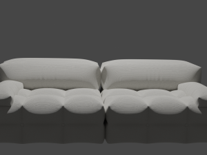 Modern white sofa 3D Modell