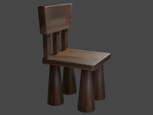 Small wooden chair 3D 模型
