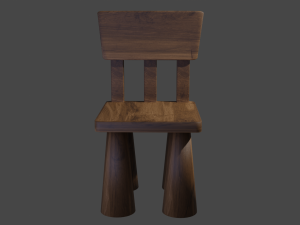Small wooden chair 3D 模型