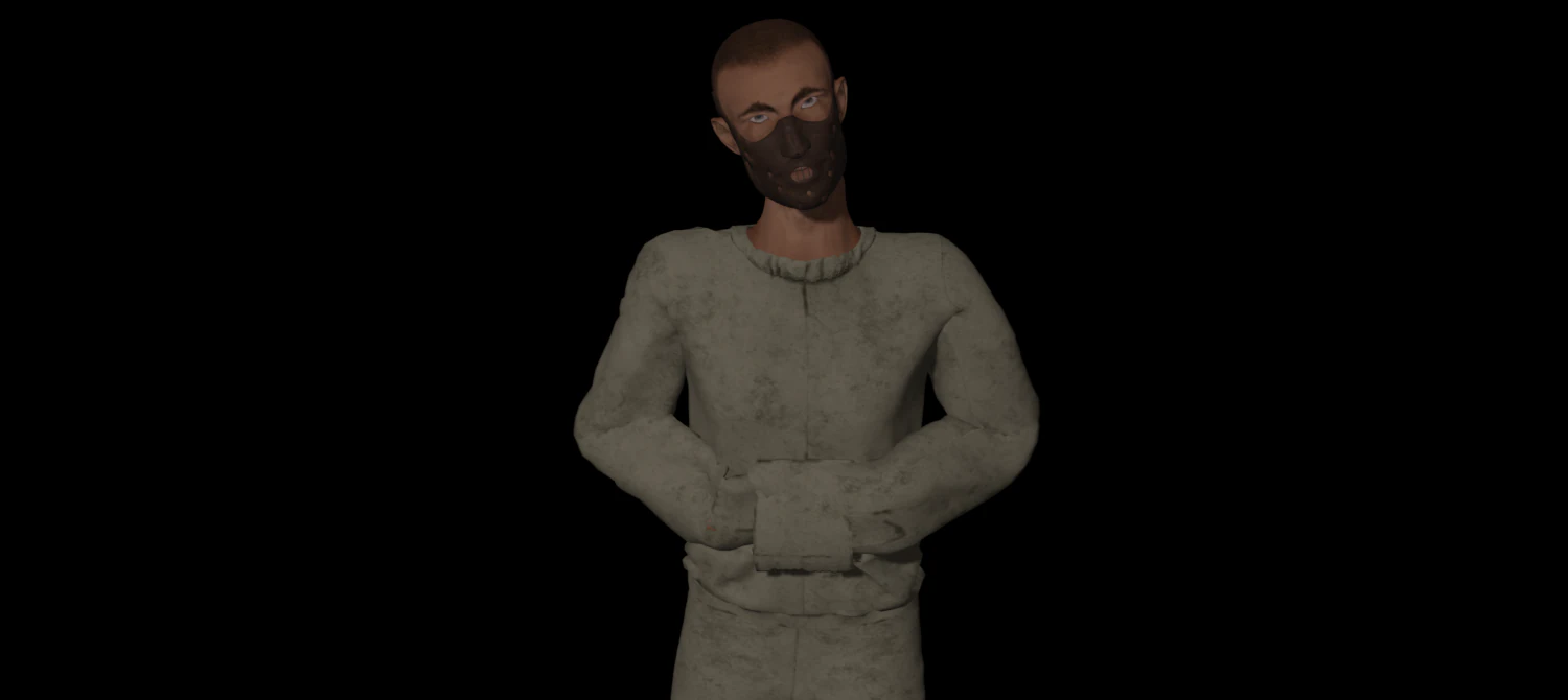 Mental Hospital Male Patient Character 3D Model .c4d .max .obj .3ds .fbx .stl .blend 