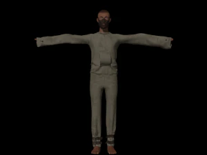 Mental Hospital Male Patient Character 3D Model