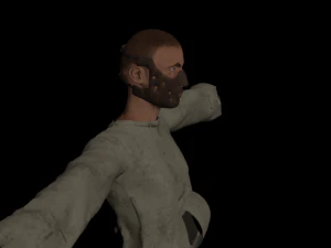 Mental Hospital Male Patient Character 3D Model