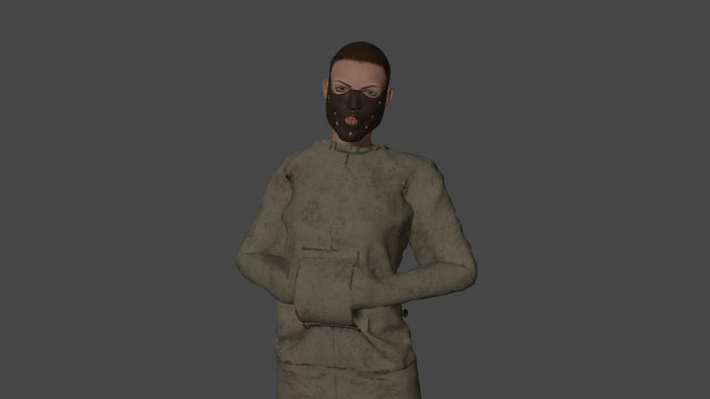 Mental Hospital Female Patient Modelo 3D .c4d .max .obj .3ds .fbx .stl .blend 
