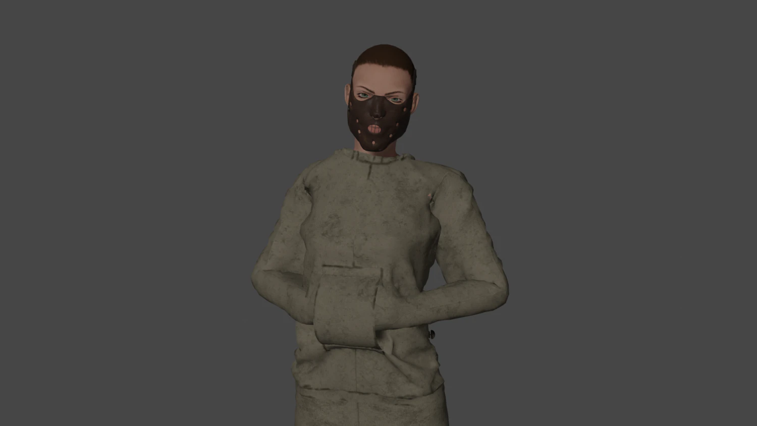 Mental Hospital Female Patient 3D Model .c4d .max .obj .3ds .fbx .stl .blend 