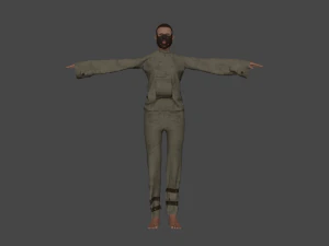 Mental Hospital Female Patient 3D Model