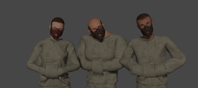 Mental Hospital Patients - Hannibal Masks 3D Модель .c4d .max .obj .3ds .fbx .stl .blend 