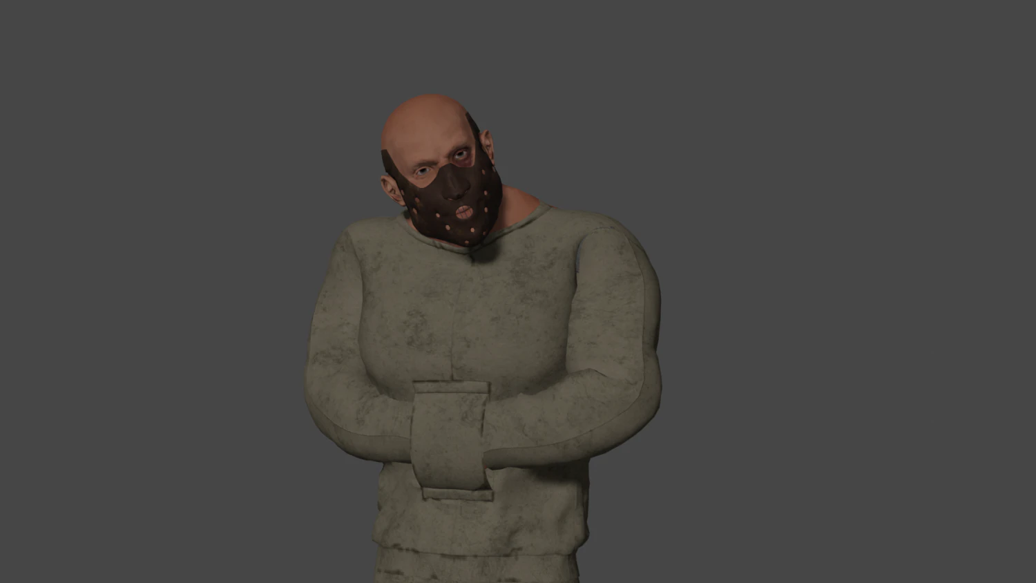 Mental Hospital Bigboy Patient Character 3D Model .c4d .max .obj .3ds .fbx .stl .blend 