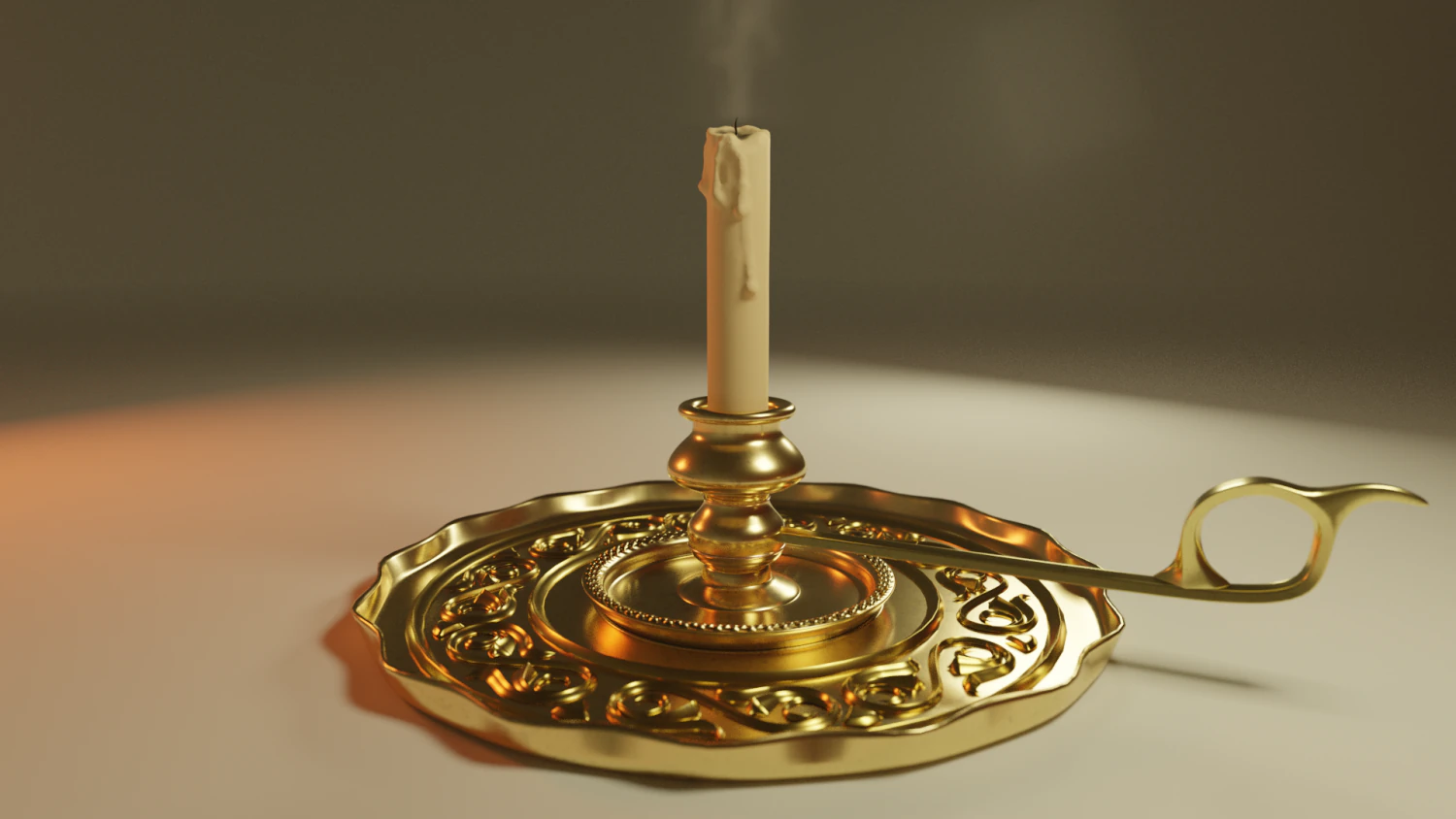 Vintage Candleholder 3D Model .c4d .max .obj .3ds .fbx .stl .blend 