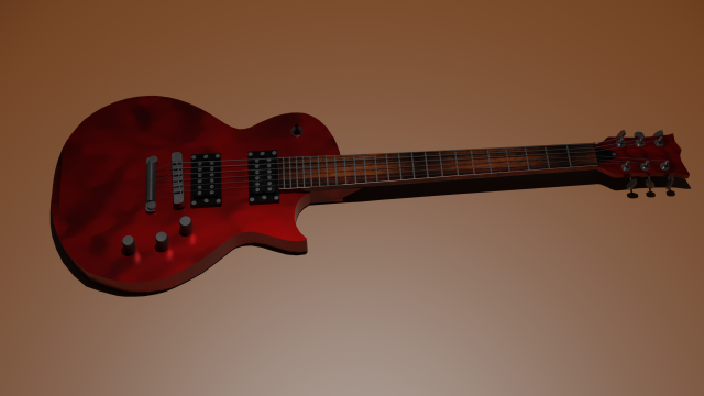 Electro Guitar 3D Model .c4d .max .obj .3ds .fbx .stl .blend