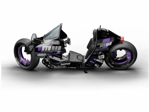 Rappresentazione casuale 3D di motocicletta cyberpunk Modello 3D