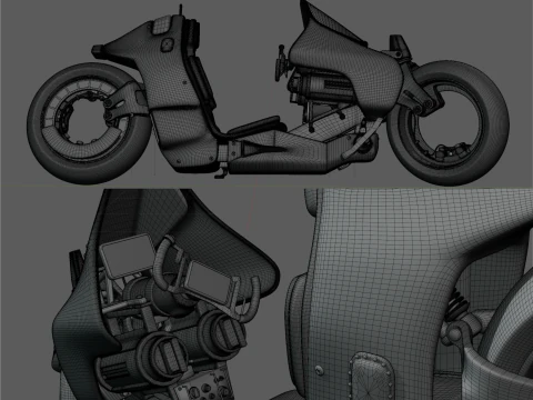 Cyberpunk motorcycle 3D Random Represent 3D Model