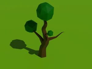 Pohon Poli Rendah Model 3D