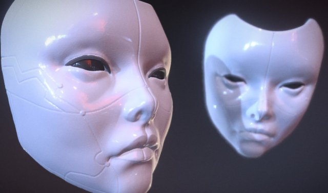 Geisha Mask 3D Model .c4d .max .obj .3ds .fbx .stl .blend 