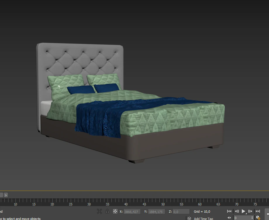 BED DOUBLE 3D Model .c4d .max .obj .3ds .fbx .stl .blend 