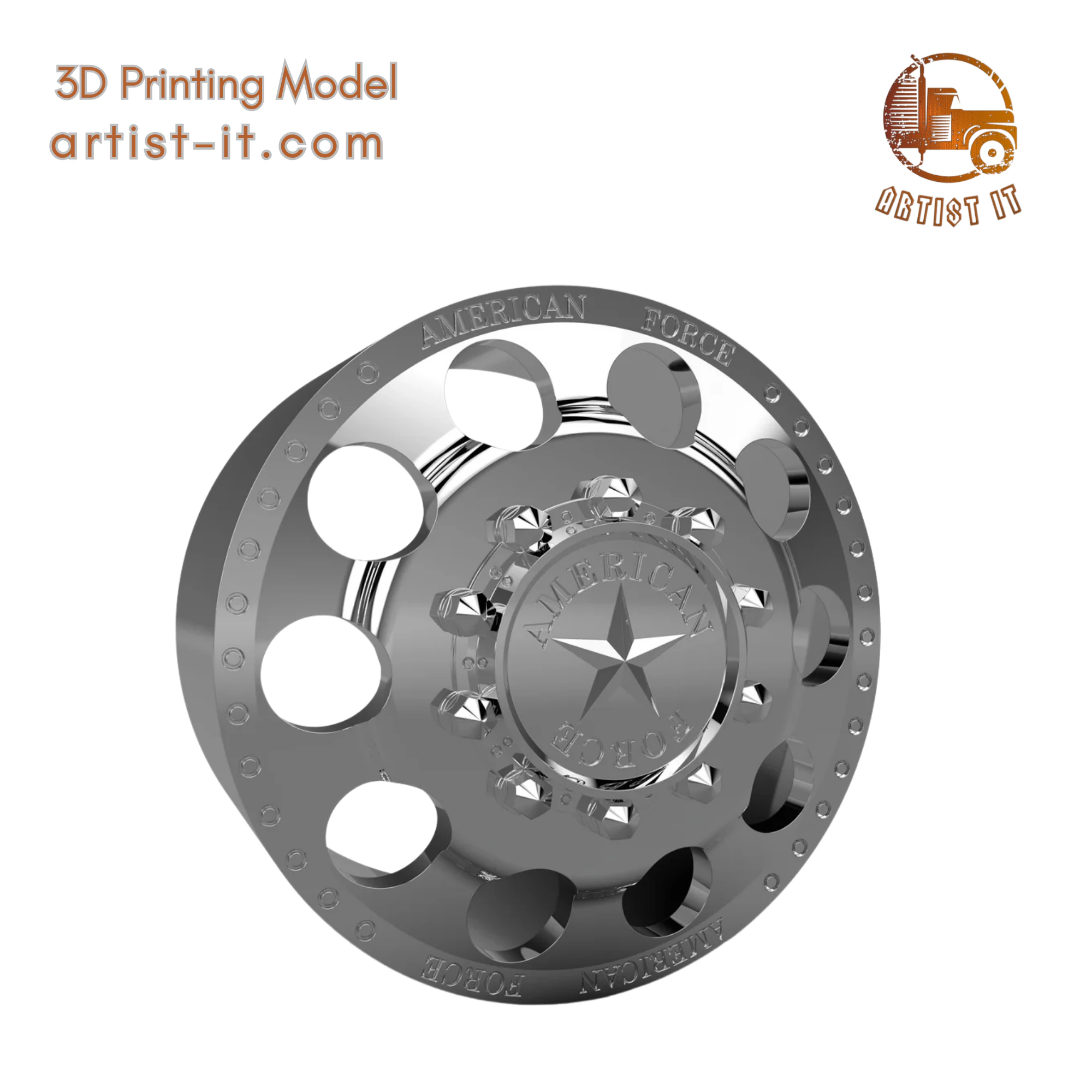 AMERICAN FORCE 5 HOLES DRW 3D Print Model .c4d .max .obj .3ds .fbx .stl .blend