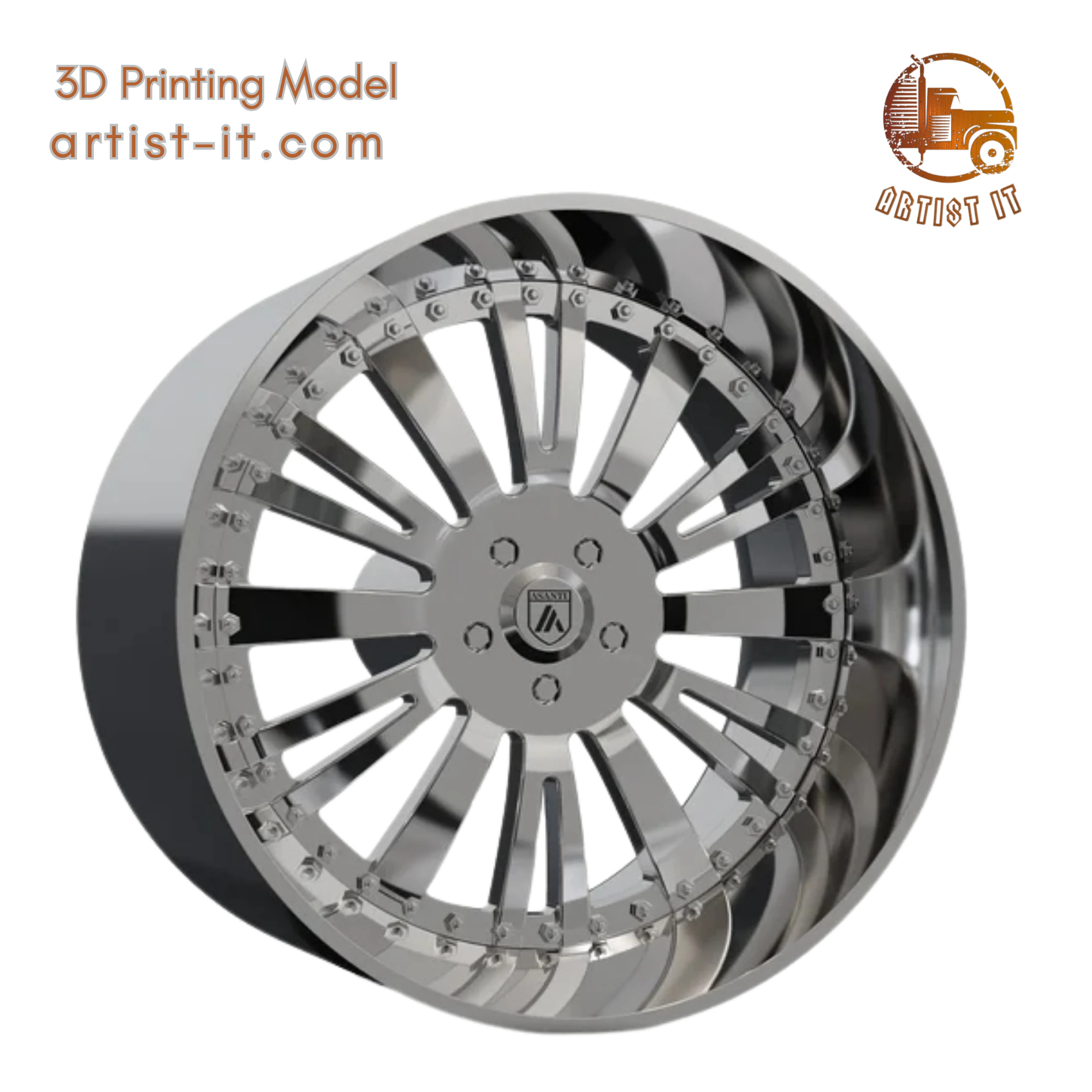 ASANTI AF113 WHEEL 3D MODEL 3D Print Model .c4d .max .obj .3ds .fbx .stl .blend