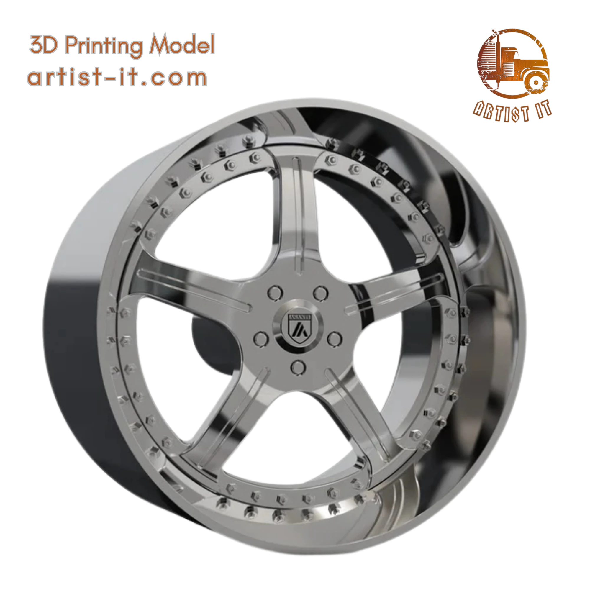 ASANTI AF118 WHEEL 3D MODEL 3D Print Model .c4d .max .obj .3ds .fbx .stl .blend