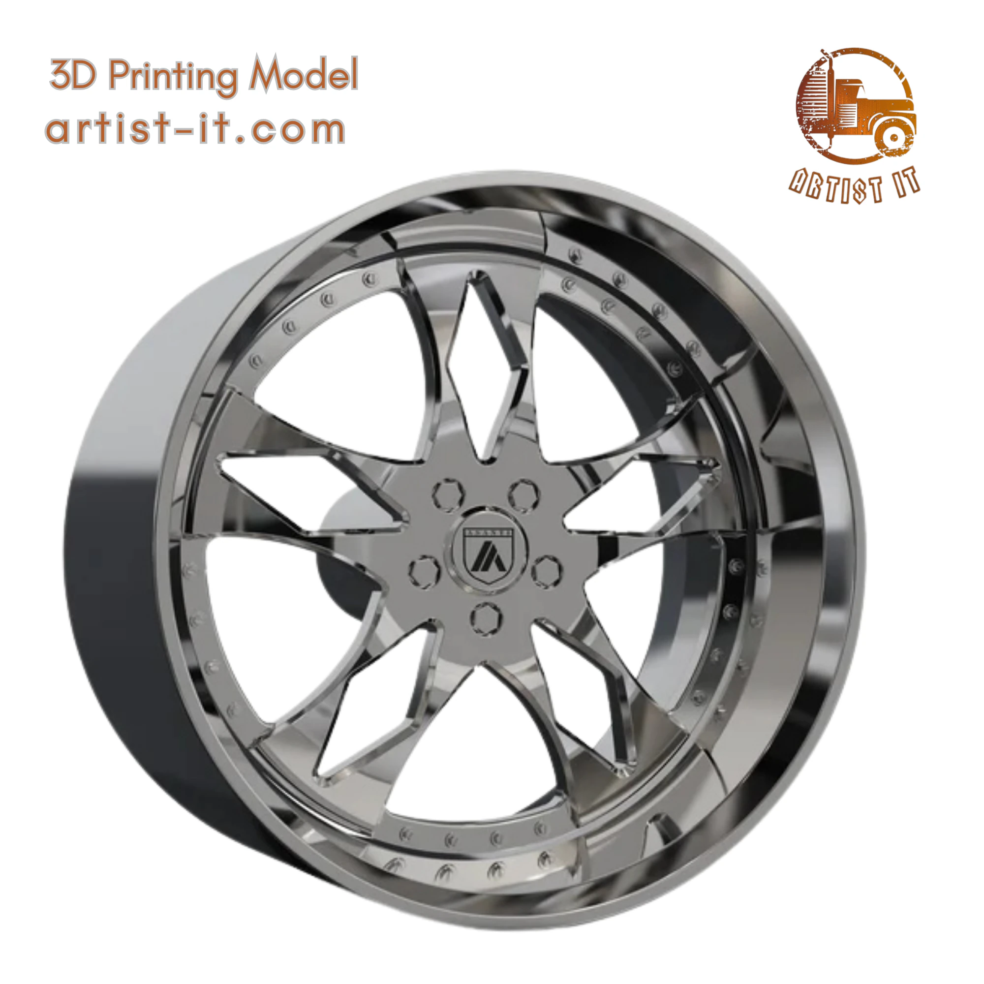 ASANTI AF129 WHEEL 3D MODEL 3D Print Model .c4d .max .obj .3ds .fbx .stl .blend 